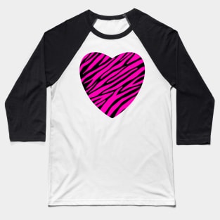 Mcbling Aesthetic Pink Zebra Print Baseball T-Shirt